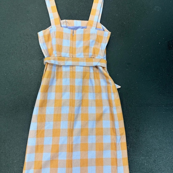 Ann Taylor Orange and White Square Neck Midi Sundress - Picture 3 of 9